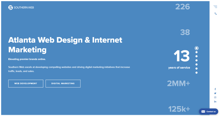 Home page of #6 Leading Web Design Company: Southern Web
