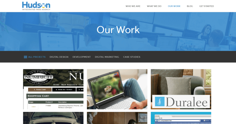 Work page of #14 Leading Website Design Business: Hudson Integrated