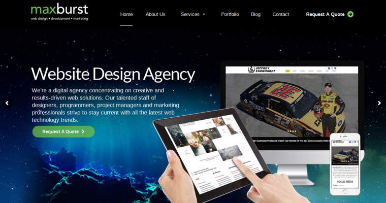 Home page of #3 Best Web Development Agency: Maxburst