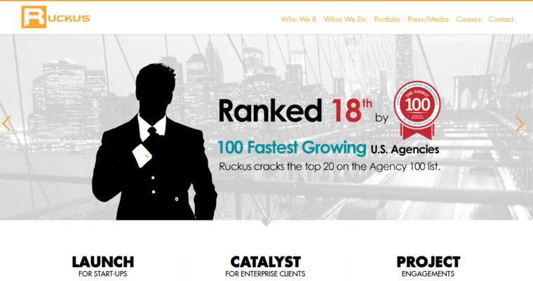 Home page of #3 Best Web Design Business: Ruckus Marketing