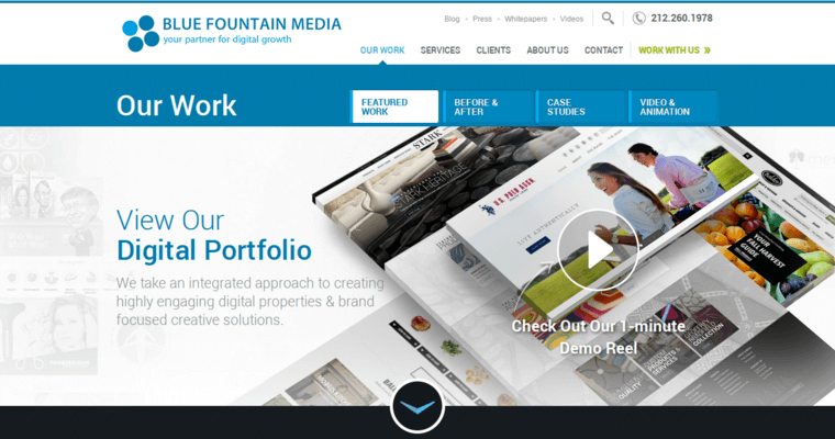 Folio page of #2 Top Website Design Firm: Blue Fountain Media