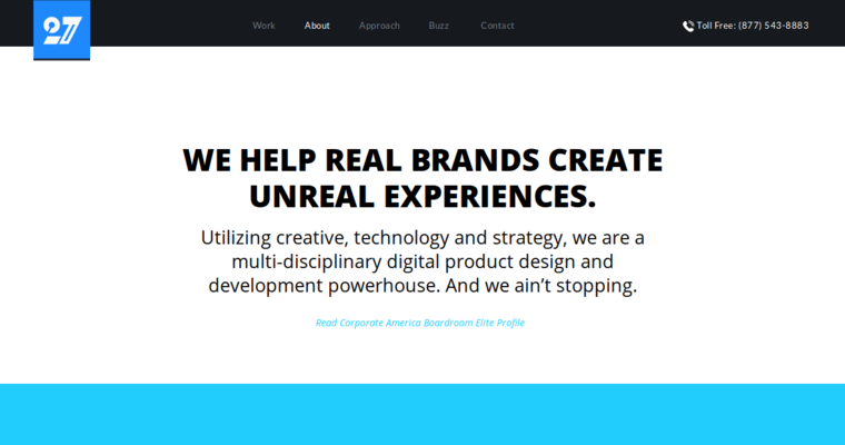 About page of #19 Top Website Development Business: Creative27