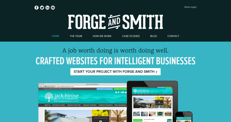 Home page of #30 Top Web Development Agency: Forge and Smith
