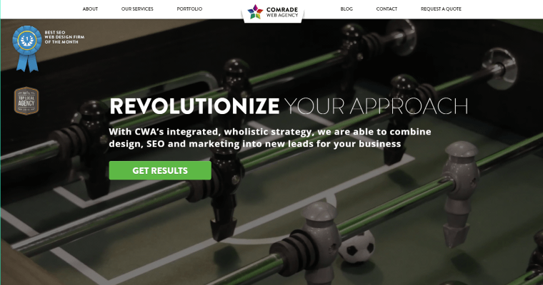 Home page of #17 Top Website Development Firm: Comrade