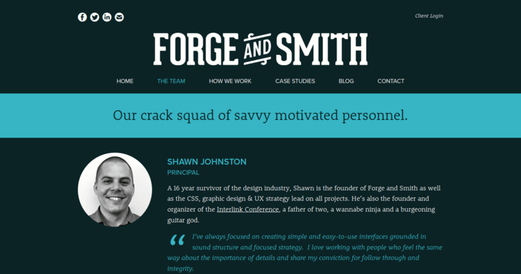 Team page of #29 Top Website Design Company: Forge and Smith