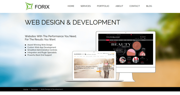 Development page of #2 Leading App Firm: Forix Web Design