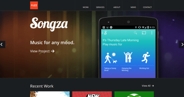 Home page of #7 Best Mobile App Firm: Fuzz Productions