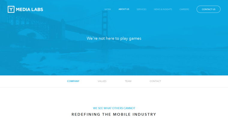 About page of #2 Leading Mobile App Firm: Y Media Labs