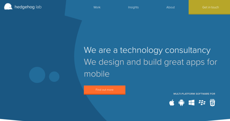 Home page of #10 Best App Firm: Hedgehog Lab