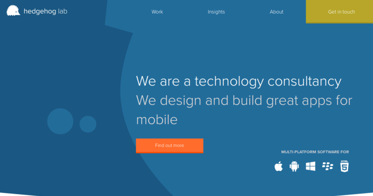 Home page of #10 Best Android App Firm: Hedgehog Lab