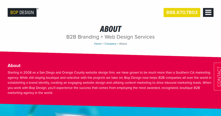 About page of #9 Top Mobile App Agency: BOP Design