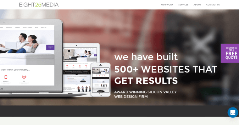 Home page of #4 Top Mobile App Firm: EIGHT25MEDIA