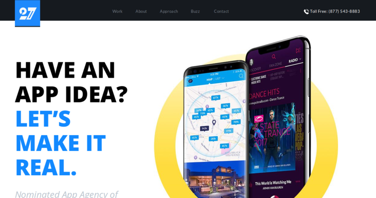 Home page of #8 Best Mobile App Business: Creative27