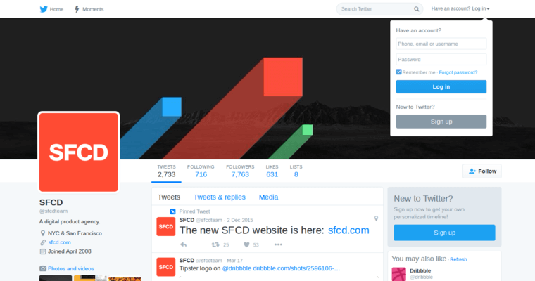 Twitter page of #8 Leading iOS App Firm: SFCD