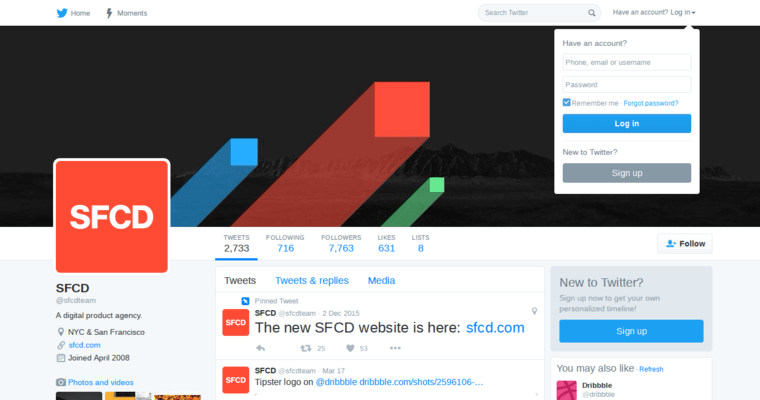 Twitter page of #9 Leading iOS App Business: SFCD