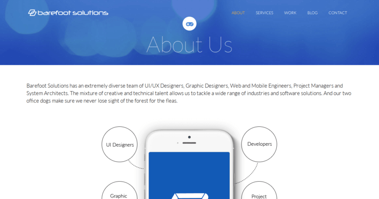 About page of #4 Best iOS App Agency: Barefoot Solutions