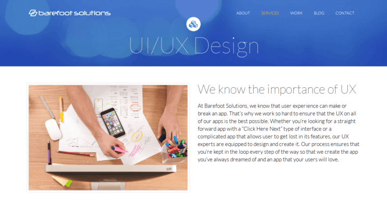 Service page of #4 Leading iOS Development Agency: Barefoot Solutions