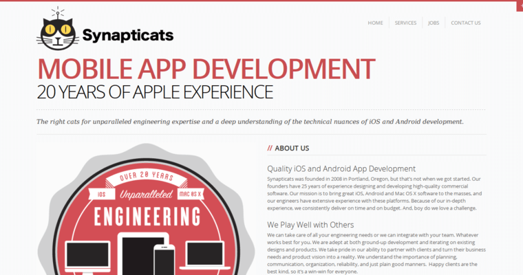 Home page of #10 Best iPad App Development Agency: Synapticats