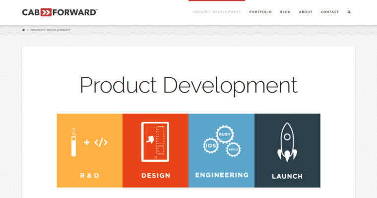 Development page of #9 Leading iPad App Company: Cab Forward