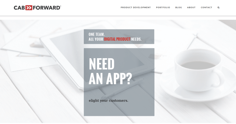 Home page of #9 Best iPad App Firm: Cab Forward
