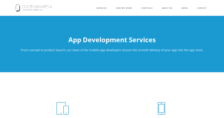 Service page of #3 Leading iPad App Company: Dogtown Media