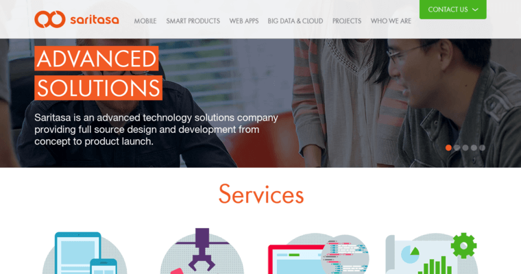 Home page of #8 Leading iPad App Development Business: Saritasa