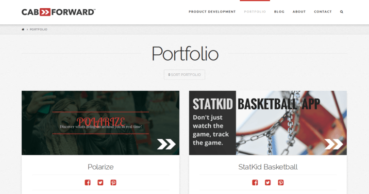 Folio page of #9 Top iPad App Firm: Cab Forward