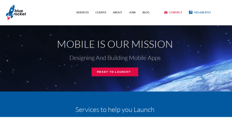 Home page of #3 Best iPhone App Development Agency: Blue Rocket