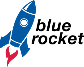  Top iPhone App Business Logo: Blue Rocket