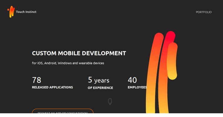 Home page of #8 Leading Wearable App Design Business: Touch Instinct