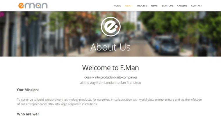 About page of #10 Top Wearable App Firm: E-Man
