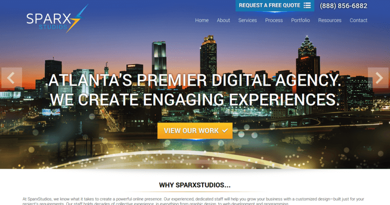 Home page of #9 Top Atlanta Agency: Sparx Studios