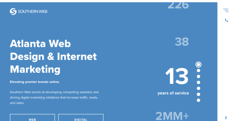 Home page of #2 Top Atlanta web design Company: Southern Web