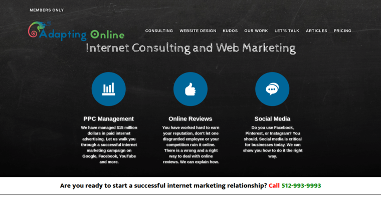 Consulting page of #9 Top Web Design Firm: Adapting Online