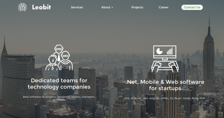 Home page of #7 Best Web Design Agency: Leobit