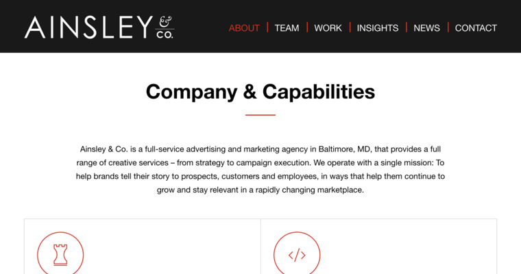 About page of #7 Top Baltimore Web Development Agency: Ainsley & Co.