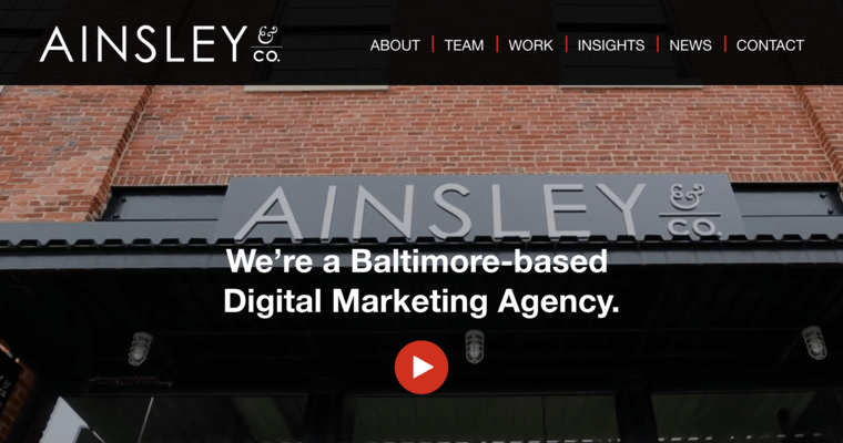 Home page of #7 Best Baltimore Web Development Company: Ainsley & Co.