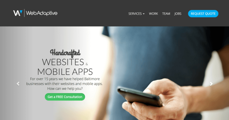 Home page of #6 Top Baltimore Web Development Firm: Web Adaptive