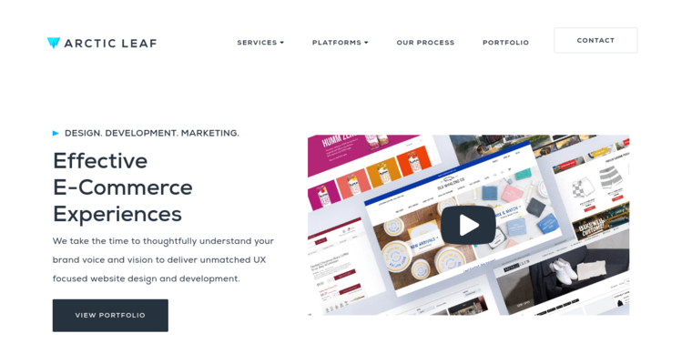Home page of #14 Best BigCommerce Design Firm: Arctic Leaf