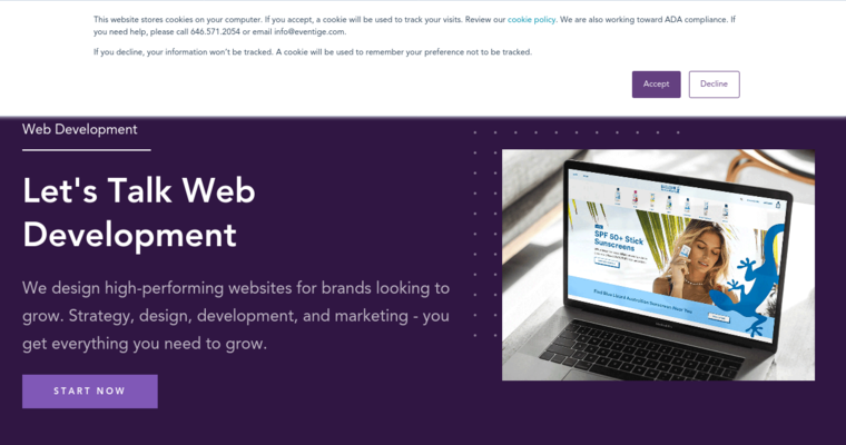 Development page of #8 Top BigCommerce Design Firm: Eventige Media