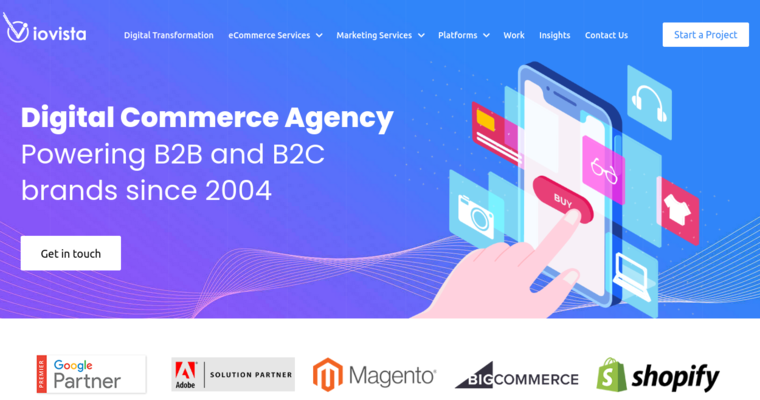 Home page of #9 Best BigCommerce Design Company: ioVista