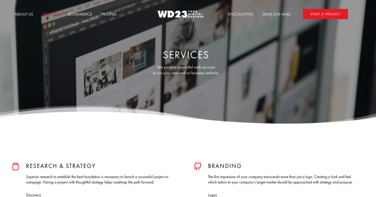Service page of #10 Best BigCommerce Design Agency: WD23
