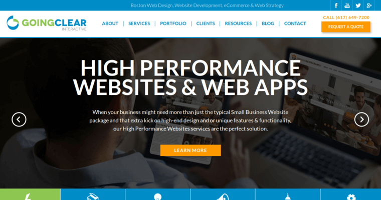 Home page of #7 Best Boston Web Design Company: Going Clear