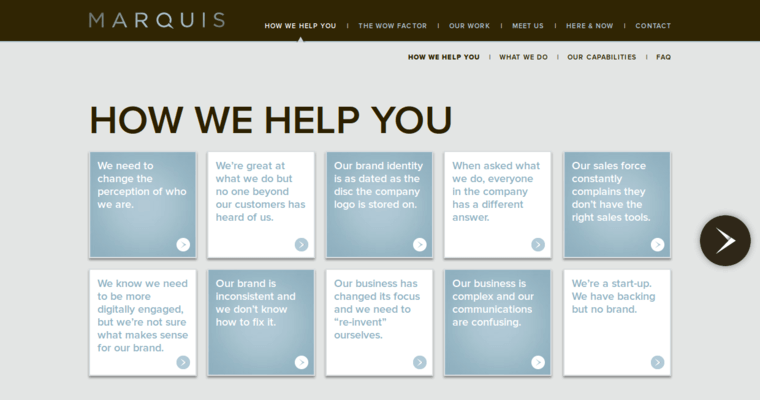 Help page of #8 Best Boston Web Design Company: Marquis Design