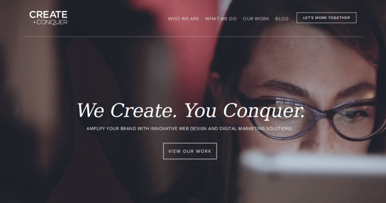 Home page of #6 Top Boston Web Design Agency: Create and Conquer