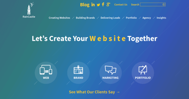 Home page of #9 Best Boston Web Design Firm: Rain Castle