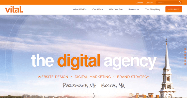 Home page of #10 Leading Boston Web Design Agency: Vital Design
