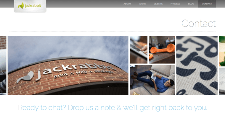 Contact page of #8 Best Boston Web Design Business: Jackrabbit