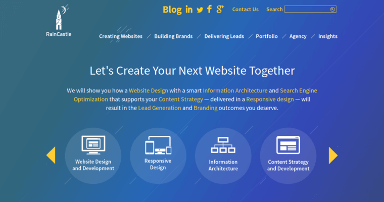 Websites page of #10 Best Boston Web Development Company: Rain Castle