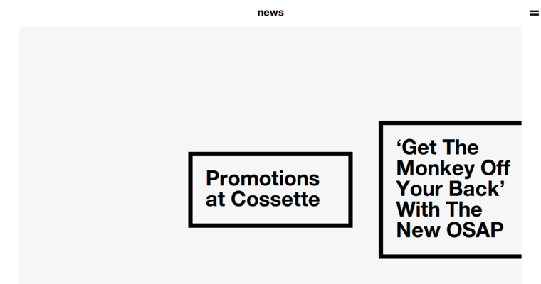 News page of #10 Best Branding Agency: Cossette